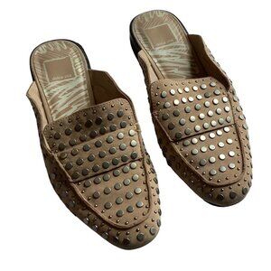 Dolce Vita MAURA Mules Shoes Women Size 6.5 Studded Leather Tan